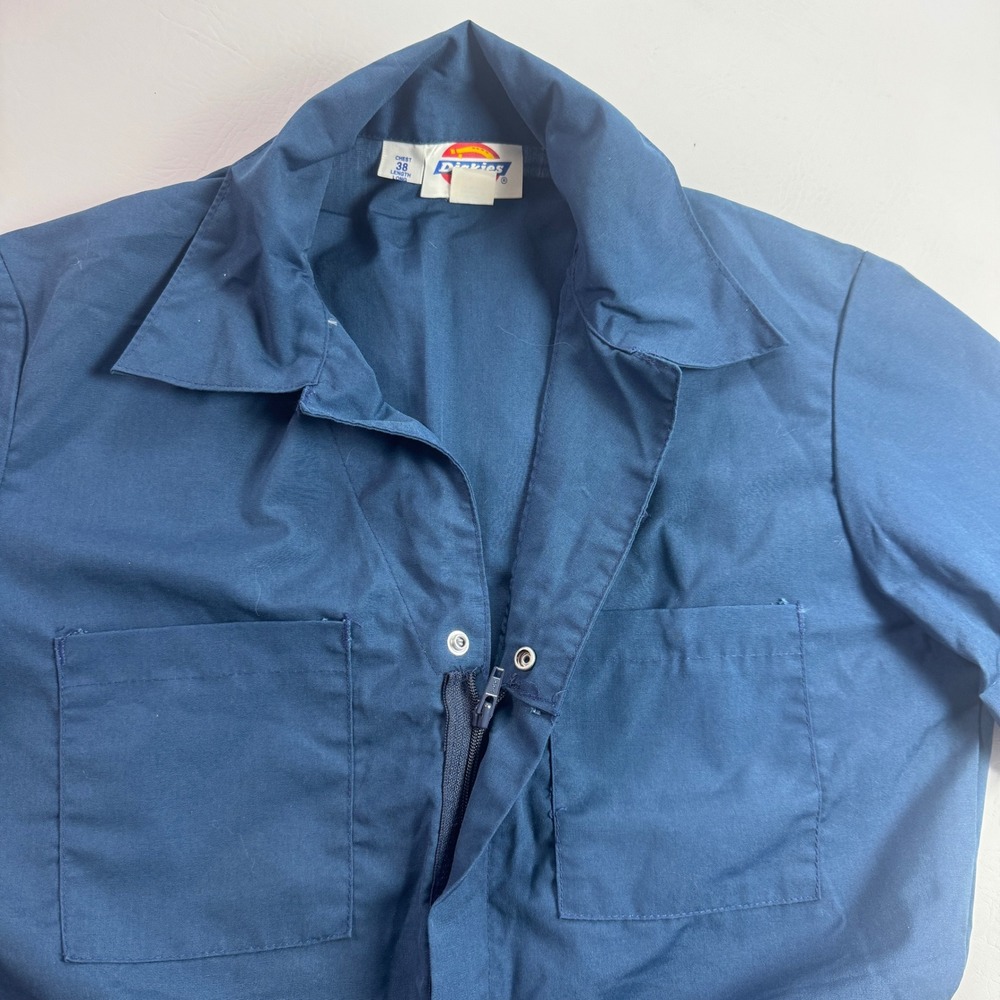 Dickies Coveralls Short Sleeve Utility Workwear Jumpsuit Navy Blue Mens 38 Long - Picture 13 of 16